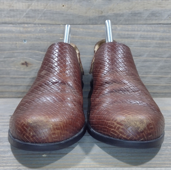 Ariat ATS Comfort Basket Weave Leather Clogs Mules Womens Size 8 - Picture 2 of 10